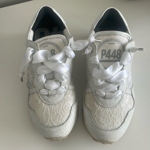 P448 white lace sneakers